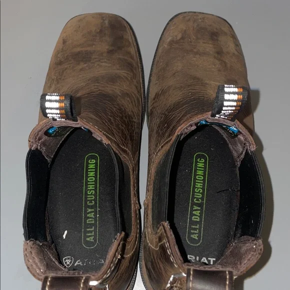 Ariat Work waterproof Oil Resistant Distressed Brown Leather Boots sz. 9.5 EE - Picture 6 of 8